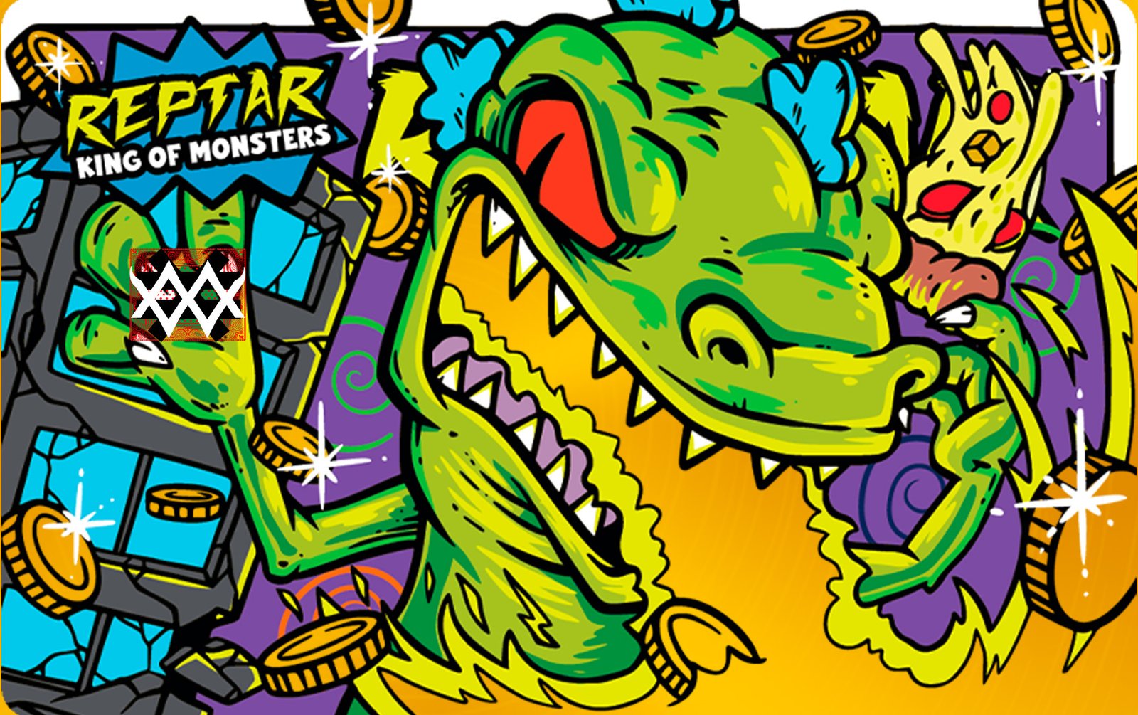 Color Fusion Card Reptar black