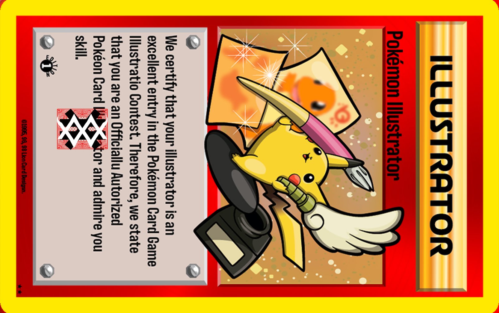Color Fusion Card Pikachu Illustrator black