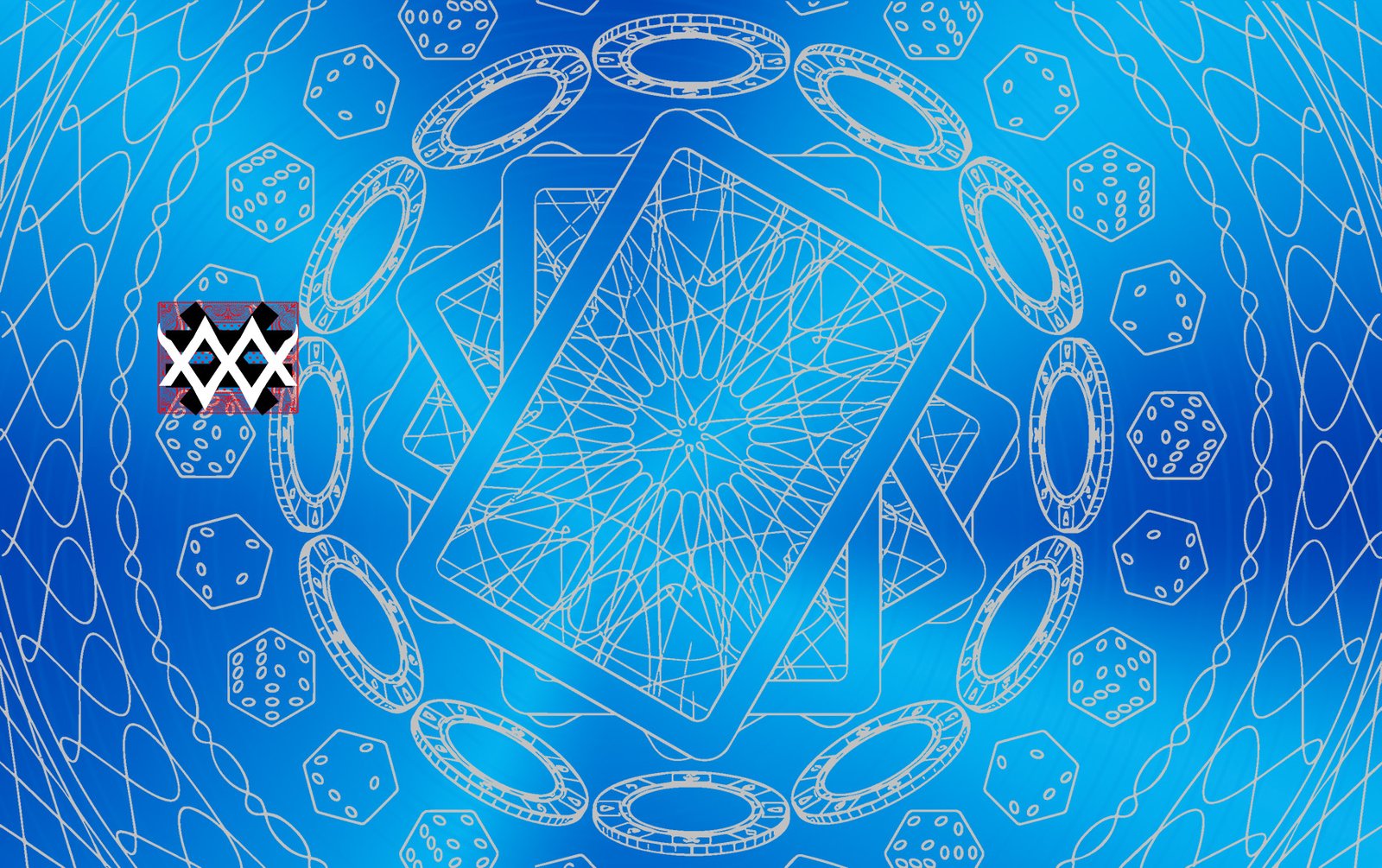 Pattern Card Dark Deal blue